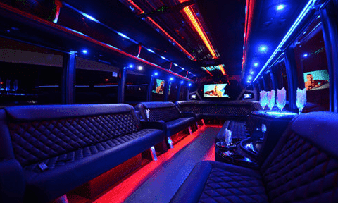 Franklin 30 Passenger Party Bus Black Interior